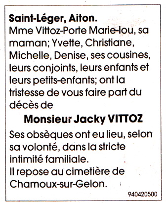 Avis dcs famille